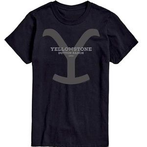 Men’s black Yellowstone T-shirt comes in all sizes small through 6XL